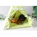 Teepee tent for dolls, green pom pom 1:6 scale 