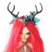 Minifee doll wig with deer horns 10’’ fairy red curl 1:4 scale