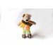 Crochet teddy bear tourist with clothes. Small cute 