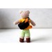 Crochet teddy bear tourist with clothes. Small cute 