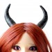 Minifee doll wig with deer horns 10’’ fairy red curl 1:4 scale