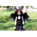 Minifee doll devil outfit set, leather skirt and top wings 