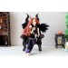 Minifee doll devil outfit set, leather skirt and top wings 