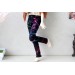 Minifee neon pants slim, splatter paint graffiti print l