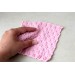 Miniature knitted blanket, pink square dollhouse