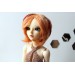 Short peach wig for Minifee BJD doll, 1:4 scale stylish hair