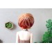 Short peach wig for Minifee BJD doll, 1:4 scale stylish hair