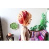 Short peach wig for Minifee BJD doll, 1:4 scale stylish hair