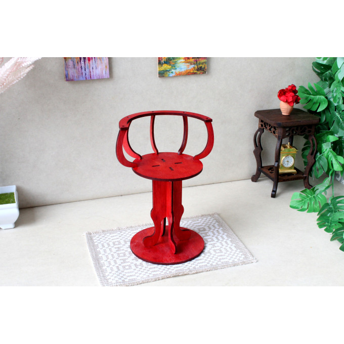 Minifee doll chair digital file, 1:4 scale miniature furniture