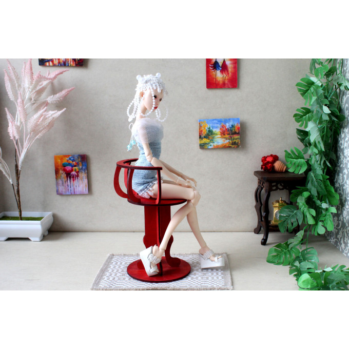 Minifee doll chair digital file, 1:4 scale miniature furniture