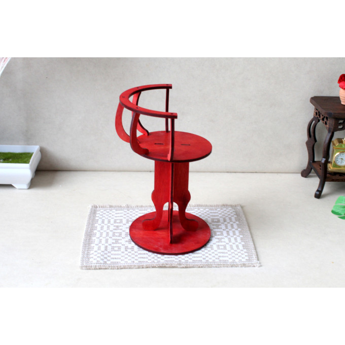 Minifee doll chair digital file, 1:4 scale miniature furniture