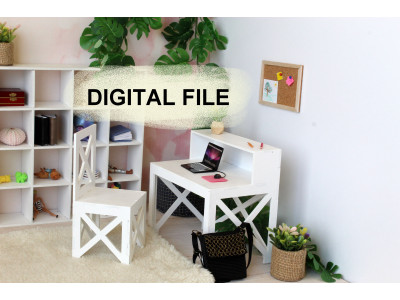 White school desk digital