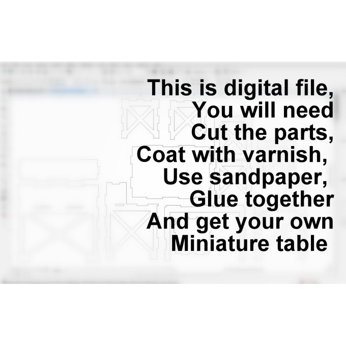 Miniature desk with chair digital download, 1:6 scale