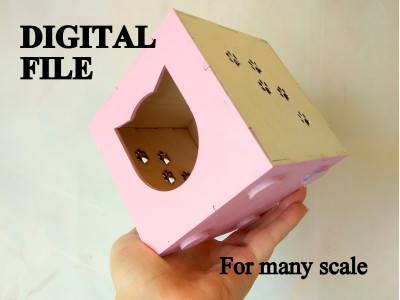Cat home vector file