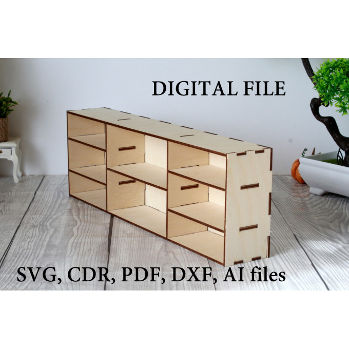 Miniature dollhouse bookcase drawer digital file, BJD