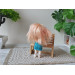 Lati White doll wig, 1:12 scale BJD doll viscose blond coral