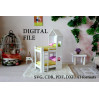 Miniature bunk bed digital file, 1:12 scale dollhouse