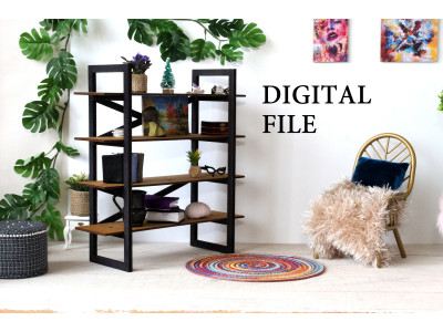 Modern bookcase digital