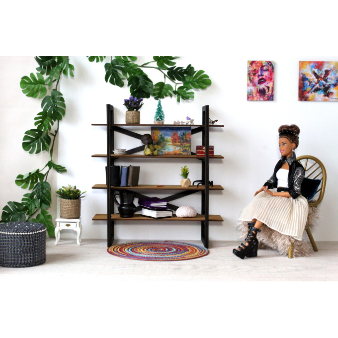 Miniature modern bookcase digital file template