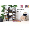 Miniature modern bookcase digital file template