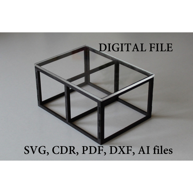Miniature modern table digital file, laser cut dollhouse