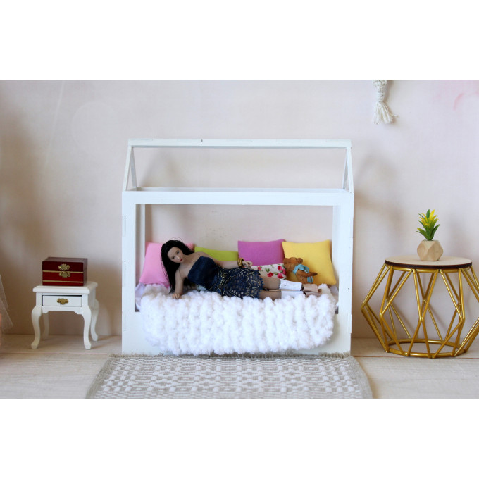 Miniature frame bed digital file, 1:12 scale doll