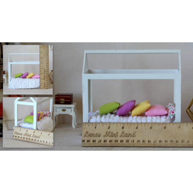 Miniature frame bed digital file, 1:12 scale doll