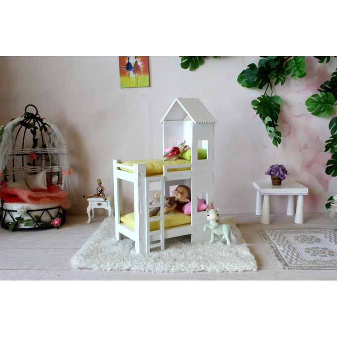 Miniature bunk bed digital file, 1:12 scale dollhouse