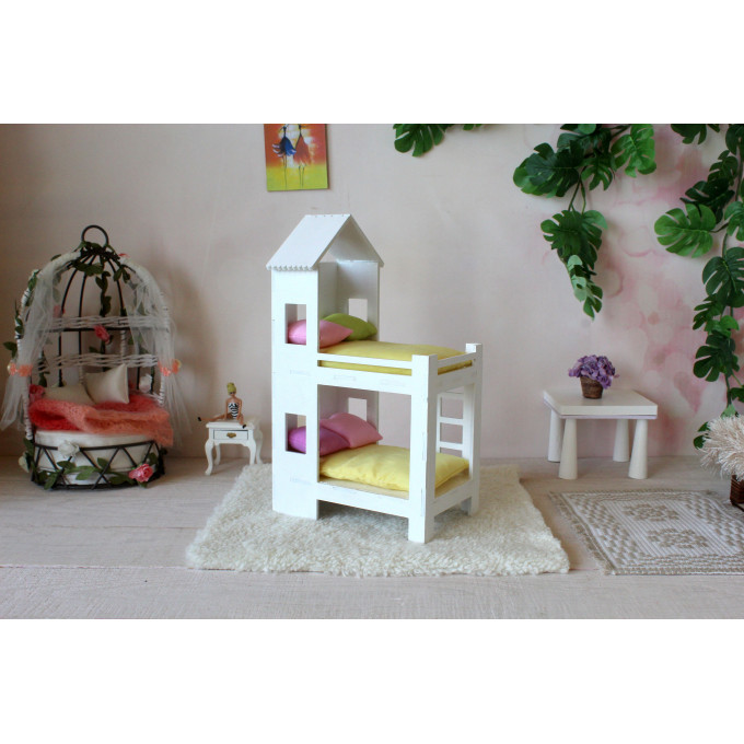 Miniature bunk bed digital file, 1:12 scale dollhouse