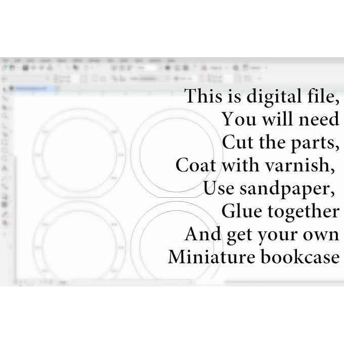 Miniature circular bookcase digital file, modern