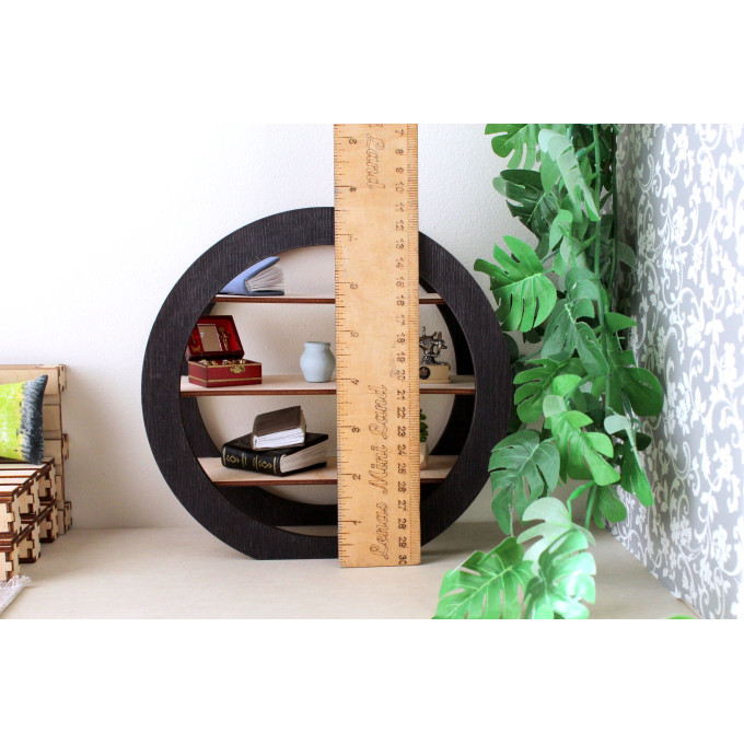 Miniature circular bookcase digital file, modern
