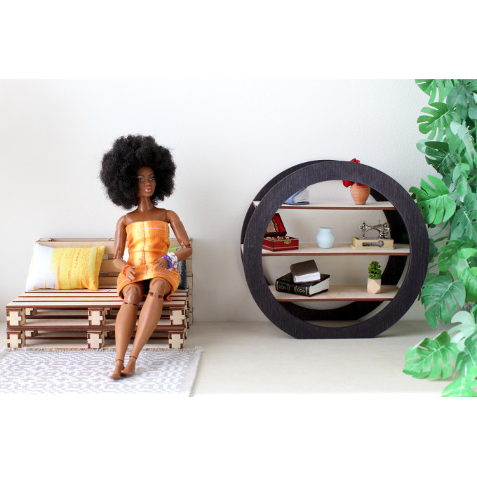 Miniature circular bookcase digital file, modern