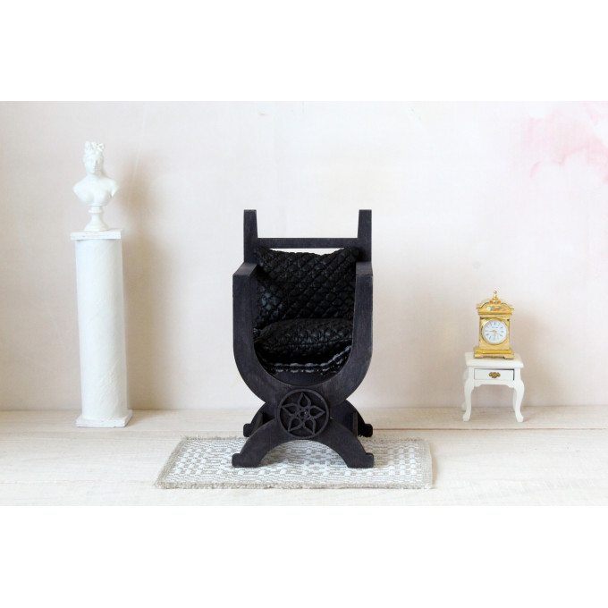 Miniature Tudor chair digital file, 1:6 scale castle 