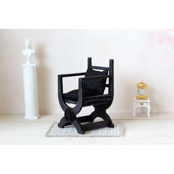 Miniature Tudor chair digital file, 1:6 scale castle 