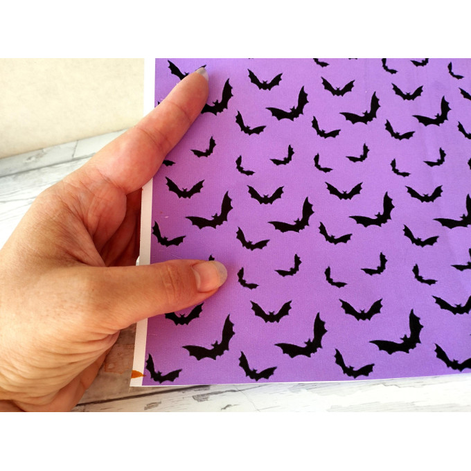 Dollhouse wallpaper Halloween style with bat digital