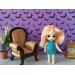 Dollhouse wallpaper Halloween style with bat digital