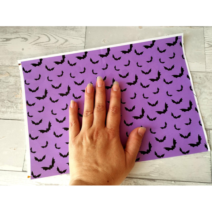 Dollhouse wallpaper Halloween style with bat digital