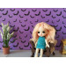 Dollhouse wallpaper Halloween style with bat digital