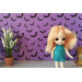 Dollhouse wallpaper Halloween style with bat digital