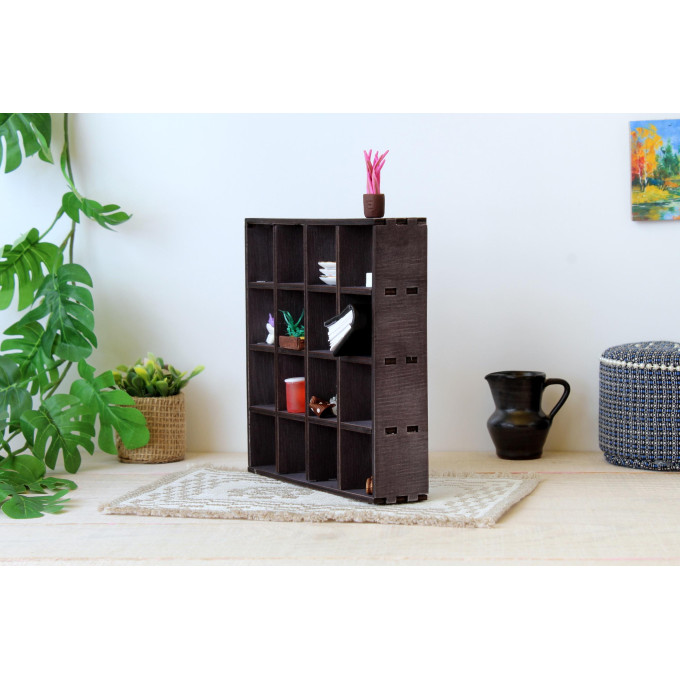 Miniature bookcase digital file kit, dollhouse 