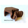 Miniature modern curled table download laser cut digital file
