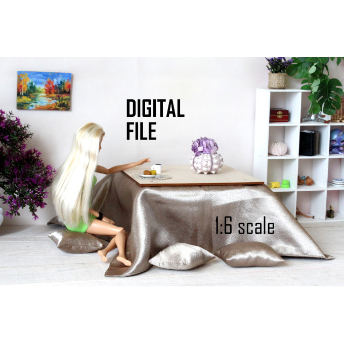 Miniature kotatsu table, traditional Japanese warm heated 