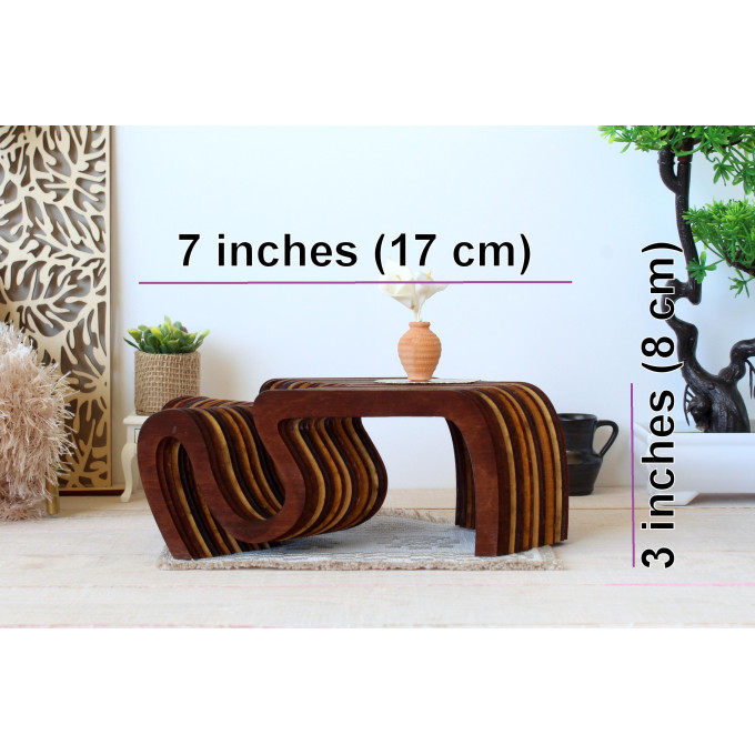 Miniature modern curled table download laser cut digital file