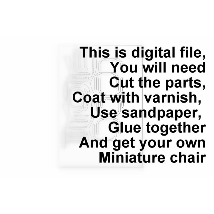 Miniature parametric chair digital file, modern