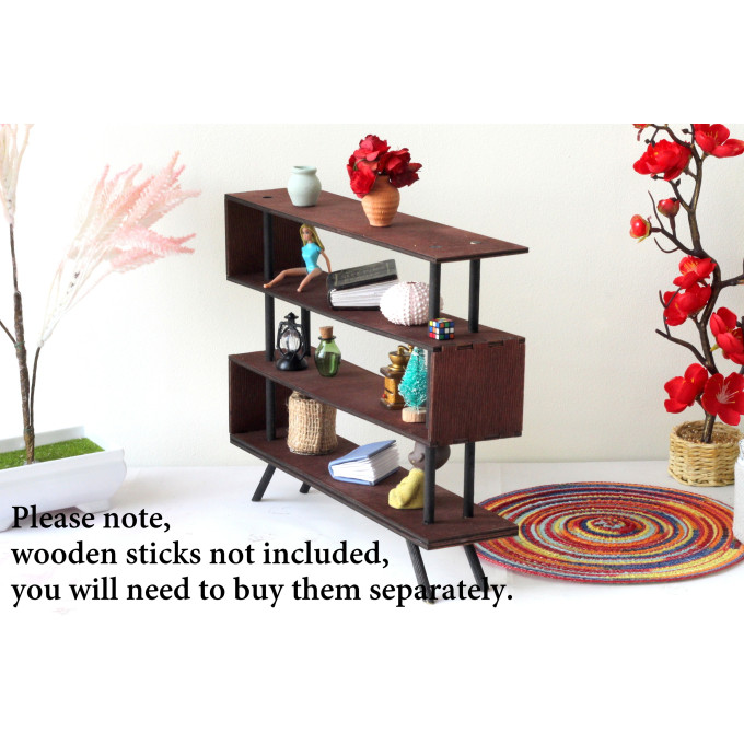 Miniature industrial modern bookcase digital file kit