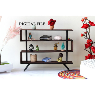S-shaped bookcase digital