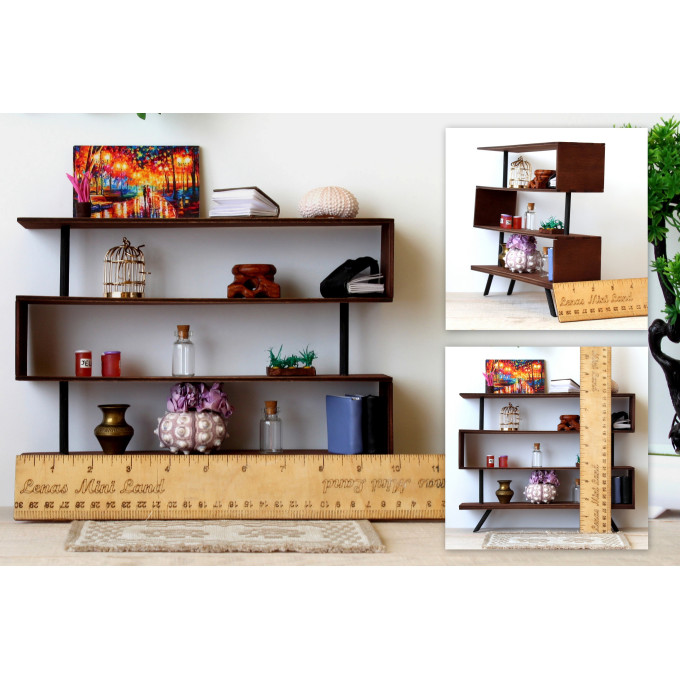 Miniature industrial modern bookcase digital file kit