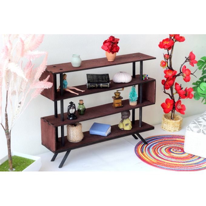 Miniature industrial modern bookcase digital file kit