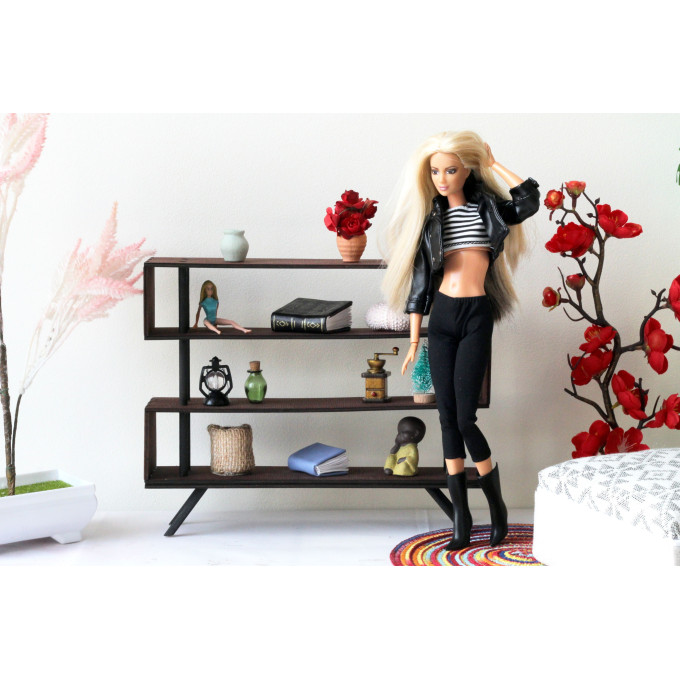 Miniature industrial modern bookcase digital file kit