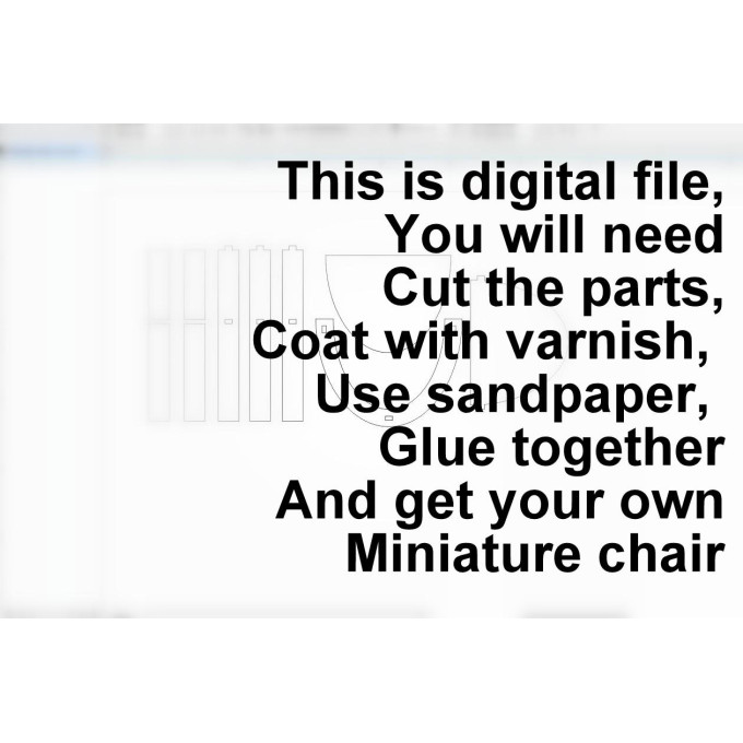 Miniature simple chair laser cut download file